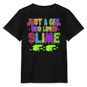 Nur Ein Mädchen Das Schleim Liebt Bunt - Stanley/Stella Kinder T-Shirt MINI CREATOR  - Schwarz - Vorne - Mikhail (115cm)