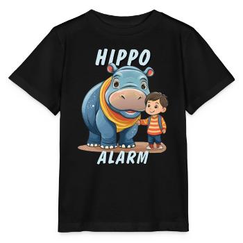 ALARME HIPPOPOTAME ENFANT - T-shirt bio MINI CREATOR Stanley/Stella Enfant - noir - Devant - Mikhail (115cm)