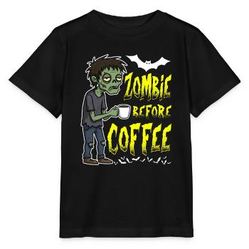 ZOMBIE VOR DEM KAFFEE - HALLOWEEN GESCHENK - Stanley/Stella Kinder T-Shirt MINI CREATOR  - Schwarz - Vorne - Mikhail (115cm)