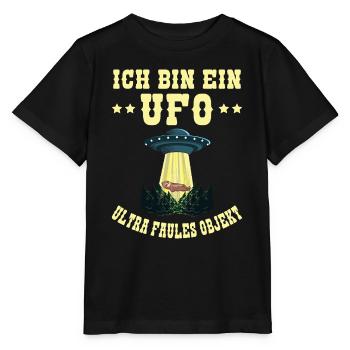 Ich Bin Ein UFO Ultra Faules Objekt Faultier Alien - Stanley/Stella Kinder T-Shirt MINI CREATOR  - Schwarz - Vorne - Mikhail (115cm)