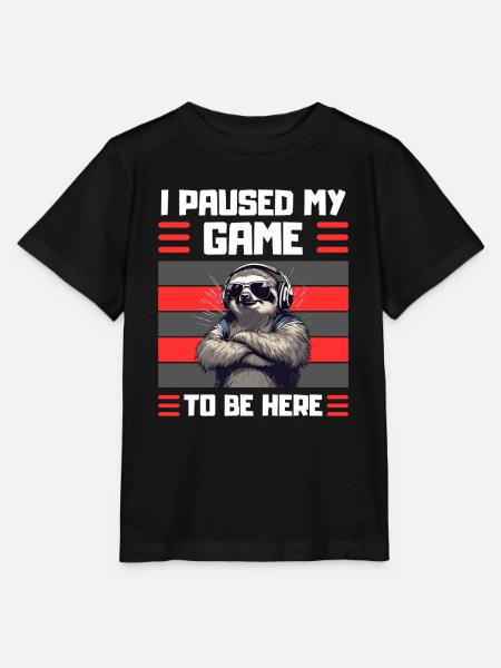 Funny Sloth Gamer Design - Stanley/Stella MINI CREATOR Kids’ T-Shirt - black
