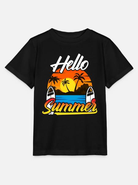 Hello Summer Sunset Design - Stanley/Stella Kinder T-Shirt MINI CREATOR - Schwarz