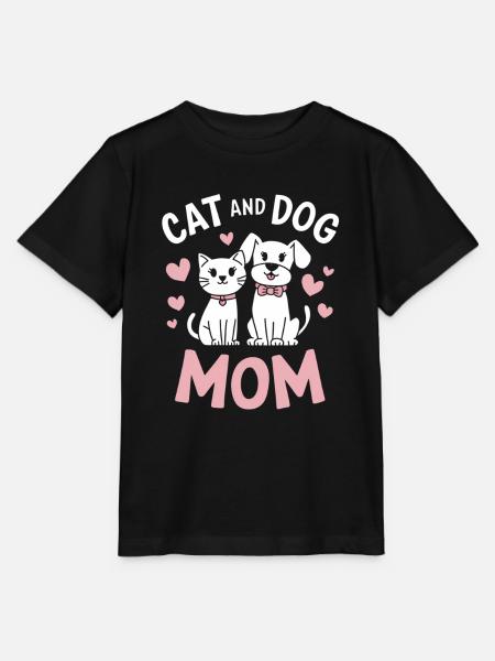 Katzen Hunde Mama Tierliebe Design - Stanley/Stella Kinder T-Shirt MINI CREATOR  - Schwarz