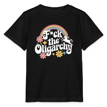 Les anti-milliardaires écrasent l’oligarchie de manière drôle - T-shirt bio MINI CREATOR Stanley/Stella Enfant - noir - Devant - Mikhail (115cm)