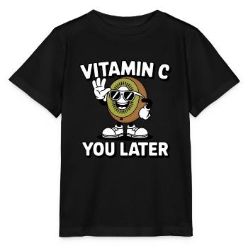 Funny Kiwi Vitamin C Fruit Kiwifruit - Stanley/Stella MINI CREATOR Kids’ T-Shirt - black - Front - Mikhail (115cm)