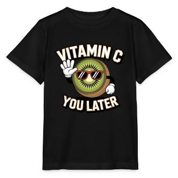 Funny Kiwifruit Vitamin C Fruit - Stanley/Stella MINI CREATOR Kids’ T-Shirt - black - Front - Mikhail (115cm)