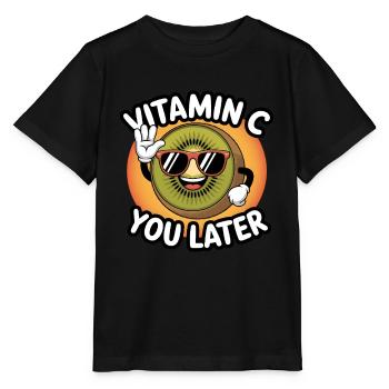 Funny Kiwi Vitamin C Fruit Kiwifruit - Stanley/Stella MINI CREATOR Kids’ T-Shirt - black - Front - Mikhail (115cm)