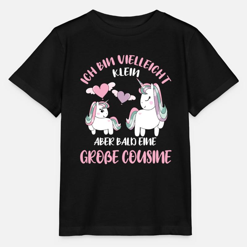Ich bin vielleicht klein aber bald Große Cousine - Stanley/Stella Kinder T-Shirt MINI CREATOR  - Schwarz