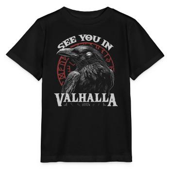 Valknut Viking Wir sehen uns in Walhalla See You - Stanley/Stella MINI CREATOR Kids’ T-Shirt - black - Front - Mikhail (115cm)