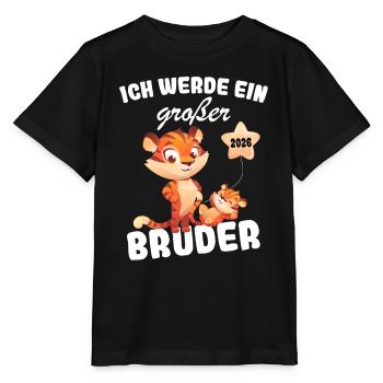Annoncer la progéniture | Je vais être un grand frère en 2026 - T-shirt bio MINI CREATOR Stanley/Stella Enfant - noir - Devant - Mikhail (115cm)