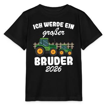 Annoncer la progéniture | Je vais être un grand frère en 2026 - T-shirt bio MINI CREATOR Stanley/Stella Enfant - noir - Devant - Mikhail (115cm)