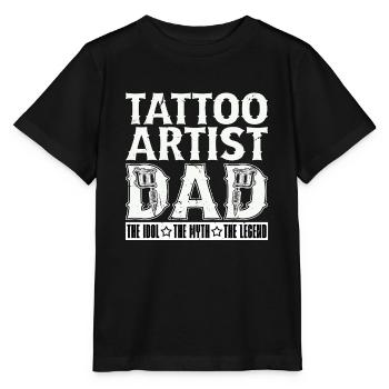 Tatoueur Papa L’Idole Le Mythe Arts du tatouage - T-shirt bio MINI CREATOR Stanley/Stella Enfant - noir - Devant - Mikhail (115cm)
