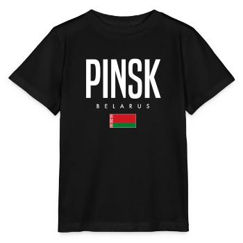 Pinsk Belarus Weißrussland - Stanley/Stella Kinder T-Shirt MINI CREATOR  - Schwarz - Vorne - Mikhail (115cm)
