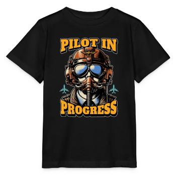 Instructeur de vol Pilote en cours Instructeur de vol - T-shirt bio MINI CREATOR Stanley/Stella Enfant - noir - Devant - Mikhail (115cm)