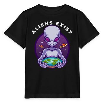 Alien Holding Earth - Stanley/Stella MINI CREATOR Kids’ T-Shirt - black - Front - Mikhail (115cm)