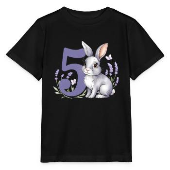 5. Geburtstag 5 Jahre Hase Häschen Lavendel Lila - Stanley/Stella Kinder T-Shirt MINI CREATOR  - Schwarz - Vorne - Mikhail (115cm)