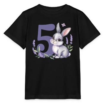 5. Geburtstag 5 Jahre Hase Häschen Lavendel Lila - Stanley/Stella Kinder T-Shirt MINI CREATOR  - Schwarz - Vorne - Mikhail (115cm)