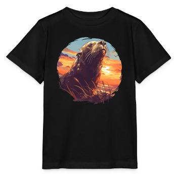 Sea Lions Sea Lion - Stanley/Stella MINI CREATOR Kids’ T-Shirt - black - Front - Mikhail (115cm)