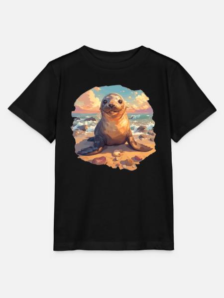 Seelöwen Seelöwe - Stanley/Stella Kinder T-Shirt MINI CREATOR  - Schwarz