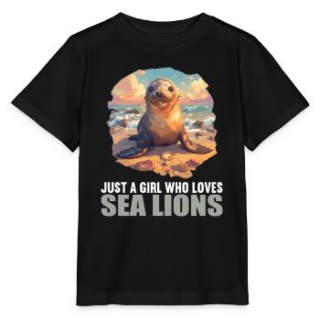 Sea Lions Sea Lion - Stanley/Stella MINI CREATOR Kids’ T-Shirt - black - Front - Mikhail (115cm)