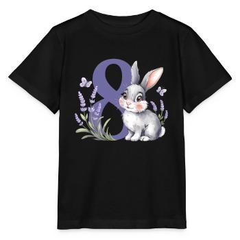 8. Geburtstag 8 Jahre Hase Häschen Lavendel Lila - Stanley/Stella Kinder T-Shirt MINI CREATOR  - Schwarz - Vorne - Mikhail (115cm)