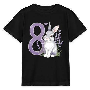 8. Geburtstag 8 Jahre Hase Häschen Lavendel Lila - Stanley/Stella Kinder T-Shirt MINI CREATOR  - Schwarz - Vorne - Mikhail (115cm)