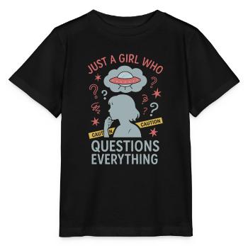 Feuille d’aluminium chapeau société conspiration mème - T-shirt bio MINI CREATOR Stanley/Stella Enfant - noir - Devant - Mikhail (115cm)