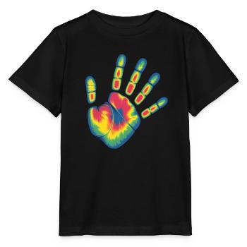 Empreinte de main fascinante en image thermique - T-shirt bio MINI CREATOR Stanley/Stella Enfant - noir - Devant - Mikhail (115cm)