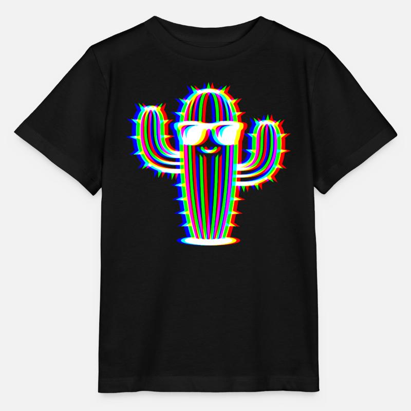 Cactus Glitch – Style Fête & Fun - T-shirt bio MINI CREATOR Stanley/Stella Enfant - noir
