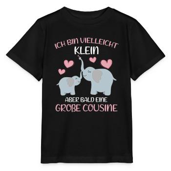 Je serai peut-être petit, mais bientôt grand cousin - T-shirt bio MINI CREATOR Stanley/Stella Enfant - noir - Devant - Mikhail (115cm)
