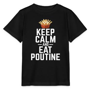 Restez calme et mangez de la poutine Poutine canadienne québécoise - T-shirt bio MINI CREATOR Stanley/Stella Enfant - noir - Devant - Mikhail (115cm)