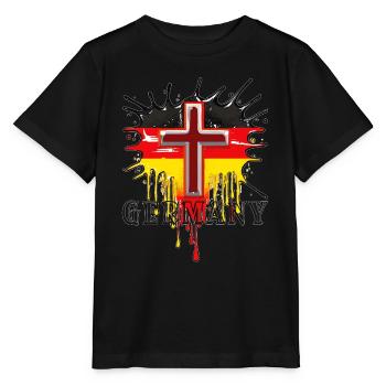 CROIX CHRÉTIENNE DRAPEAU ALLEMAND - T-shirt bio MINI CREATOR Stanley/Stella Enfant - noir - Devant - Mikhail (115cm)