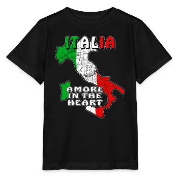 ITALIA AMORE IN THE HEART - Stanley/Stella MINI CREATOR Kids’ T-Shirt - black - Front - Mikhail (115cm)