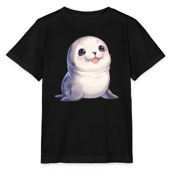 Joints, Phoque - T-shirt bio MINI CREATOR Stanley/Stella Enfant - noir - Devant - Mikhail (115cm)