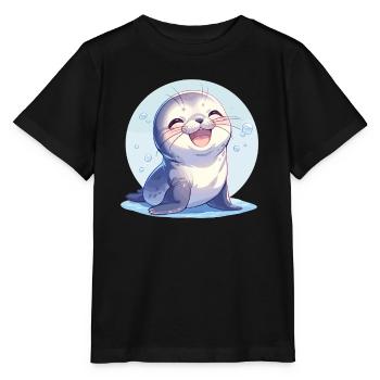 Joints, Phoque - T-shirt bio MINI CREATOR Stanley/Stella Enfant - noir - Devant - Mikhail (115cm)
