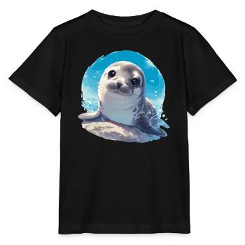Joints, Phoque - T-shirt bio MINI CREATOR Stanley/Stella Enfant - noir - Devant - Mikhail (115cm)