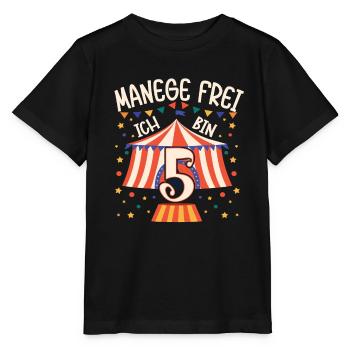 Cirque Manège Anniversaire Motif 5 Ans Garçons Bday - T-shirt bio MINI CREATOR Stanley/Stella Enfant - noir - Devant - Mikhail (115cm)