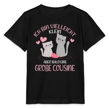 Je serai peut-être petit, mais bientôt grand cousin - T-shirt bio MINI CREATOR Stanley/Stella Enfant - noir - Devant - Mikhail (115cm)