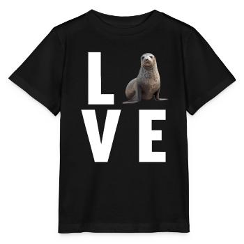 Joints, Phoque - T-shirt bio MINI CREATOR Stanley/Stella Enfant - noir - Devant - Mikhail (115cm)