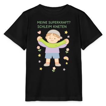 My superpower? Kneading Slime Funny Saying - Stanley/Stella MINI CREATOR Kids’ T-Shirt - black - Front - Mikhail (115cm)