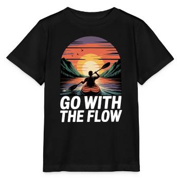 Solo Male Kayaker At Sunset - Stanley/Stella MINI CREATOR Kids’ T-Shirt - black - Front - Mikhail (115cm)