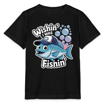 FISH, WISHIN J’ÉTAIS FISHIN - T-shirt bio MINI CREATOR Stanley/Stella Enfant - noir - Devant - Mikhail (115cm)