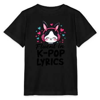 Fluent In K-Pop Cute Bunny Bunny - Stanley/Stella MINI CREATOR Kids’ T-Shirt - black - Front - Mikhail (115cm)