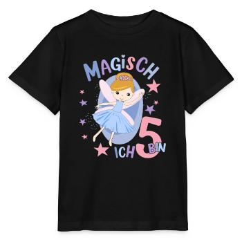 Geburtstagsshirt 5 Jahre Mädchen 5. Geburtstag Fee - Stanley/Stella Kinder T-Shirt MINI CREATOR  - Schwarz - Vorne - Mikhail (115cm)
