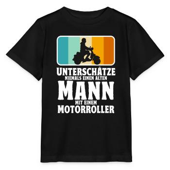 Rollerfahrer Geschenke Motorroller Scooter - Stanley/Stella Kinder T-Shirt MINI CREATOR  - Schwarz - Vorne - Mikhail (115cm)