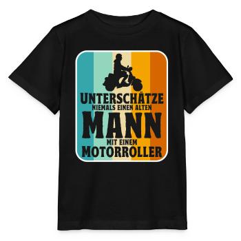 Rollerfahrer Geschenke Motorroller Scooter - Stanley/Stella Kinder T-Shirt MINI CREATOR  - Schwarz - Vorne - Mikhail (115cm)