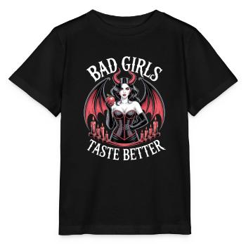 Bad Girls Taste Better! Goth Gothic Emo Baddie - Stanley/Stella Kinder T-Shirt MINI CREATOR  - Schwarz - Vorne - Mikhail (115cm)