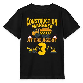 Construction Party 3rd Birthday 3 Years Old truck - Stanley/Stella Kinder T-Shirt MINI CREATOR  - Schwarz - Vorne - Mikhail (115cm)