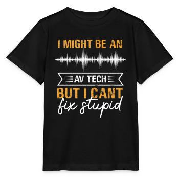 AV Tech Can't Fix Stupid Design - Stanley/Stella MINI CREATOR Kids’ T-Shirt - black - Front - Mikhail (115cm)