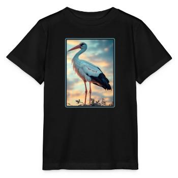 Störche Storch - Stanley/Stella Kinder T-Shirt MINI CREATOR  - Schwarz - Vorne - Mikhail (115cm)